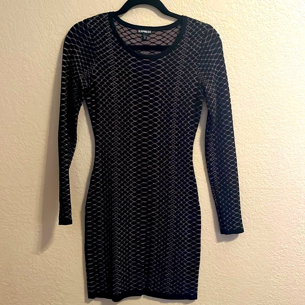 Express Long Sleeve Bodycon Dress- X-Small